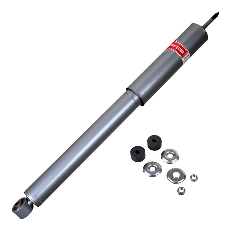 KYB — The KYB Gas-a-just monotube shock absorber has additional performance advantages over the traditional twin-tube design: It can instantly, automatically adjust to your performance needs and never experiences fade due to aeration. The KYB Gas-a-just has two separate working chambers: An air-free hydraulic piston and valve area for responsiveness and control, and a second high-pressure nitrogen gas area with a floating piston that provides a comfortable ride during normal driving and adds instant p
High Pressure Monotube Gas Shock