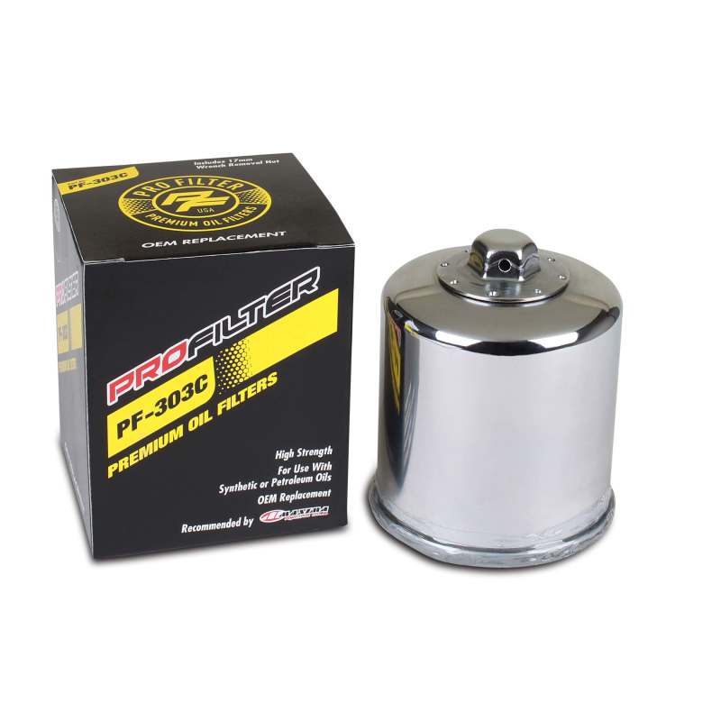 ProFilter — ProFilter Honda/Kawasaki/Polaris/Yamaha Spin-On Chrome Various Performance Oil Filter