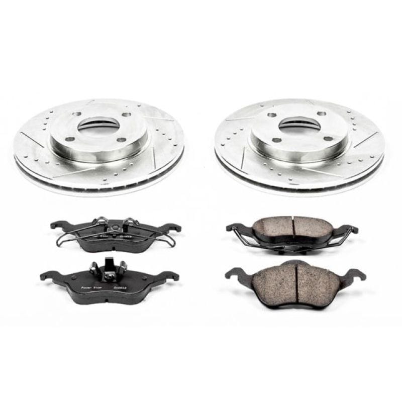 PowerStop — Z23 Daily Driver Carbon-Fiber Ceramic Brake Pad and Drilled & Slotted Rotor Kit