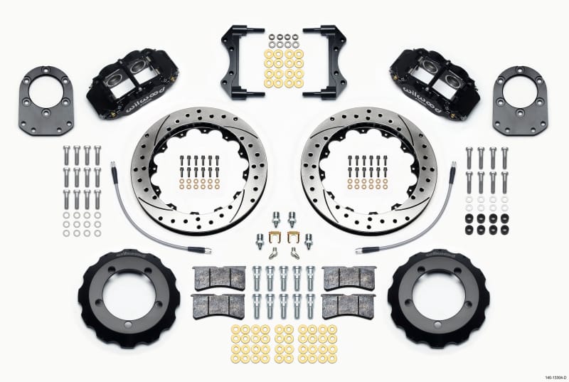 Wilwood — KIT,FRONT,FORD BRONCO,66-75,DANA 30/44 12.88,FNSL4R,DRUM SPINDLE,DRILL,W/LINES