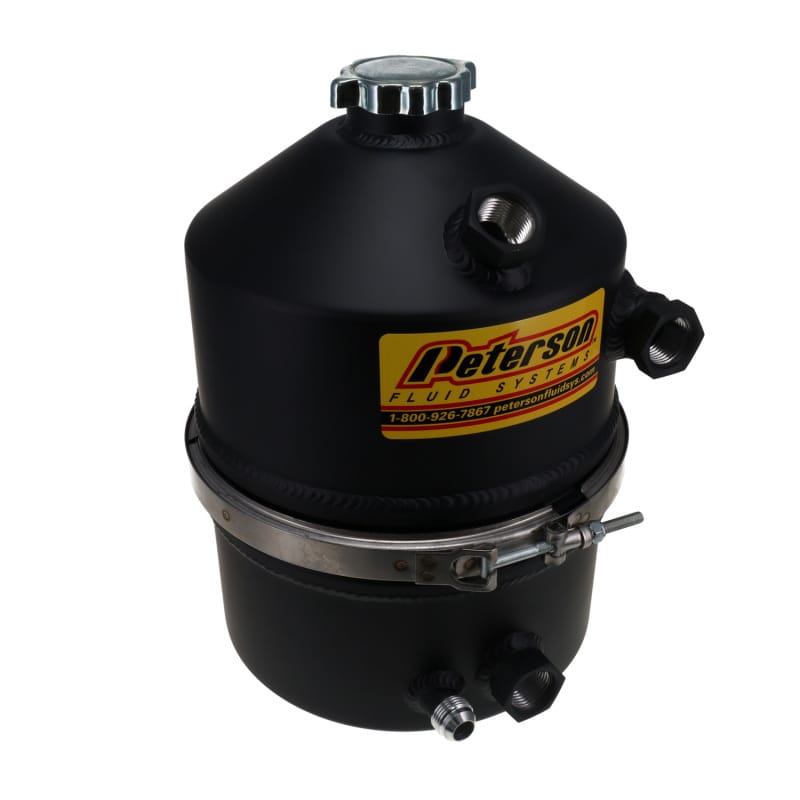 Peterson Fluid Systems — Black 3 Gallon Oil Tank with Single Scavenge Return