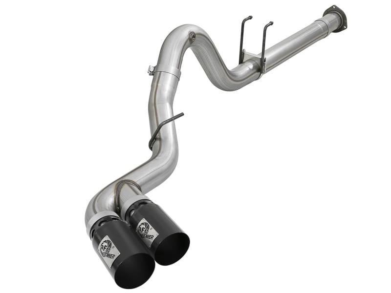 aFe — Rebel XD Series 4 IN 409 Stainless Steel DPF-Back Exhaust w/Dual Black Tips
