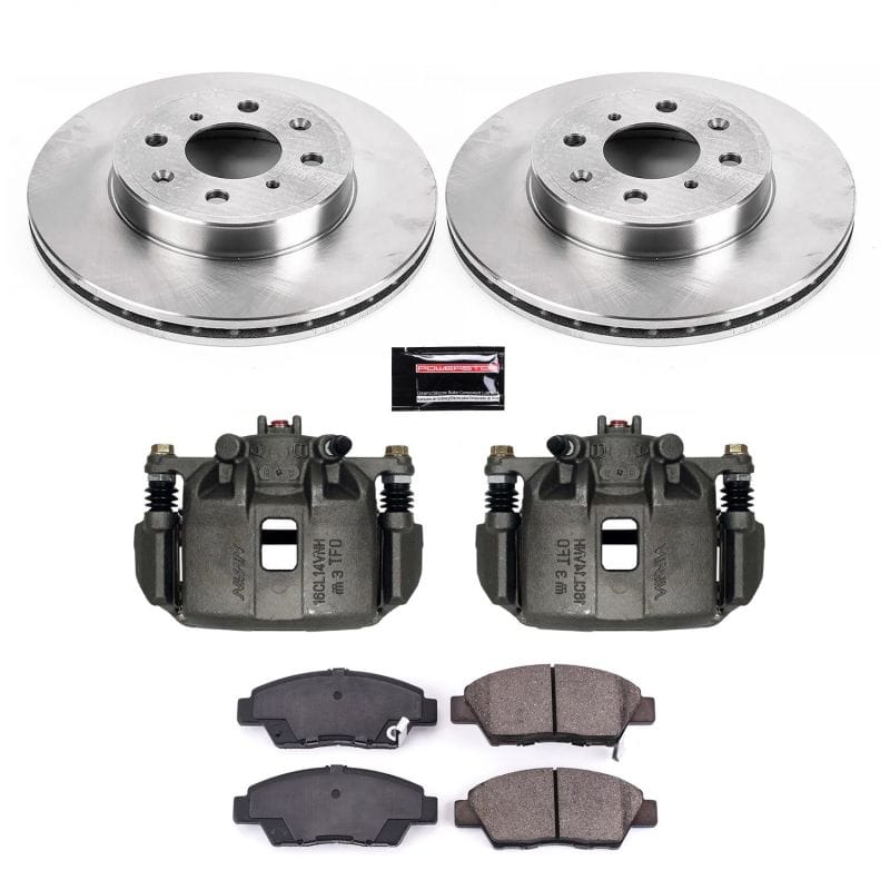 PowerStop — OE Stock Replacement Low-Dust Ceramic Brake Pad, Rotor and Caliper Kit