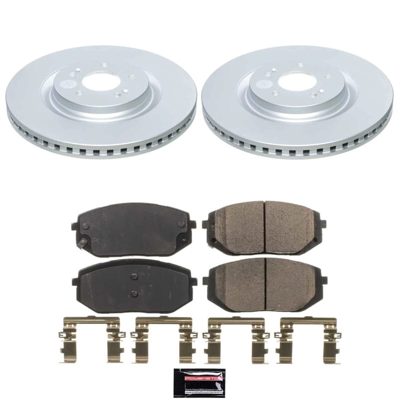 PowerStop — Genuine Geomet Coated Rotor and Low-Dust Ceramic Brake Pad Kit