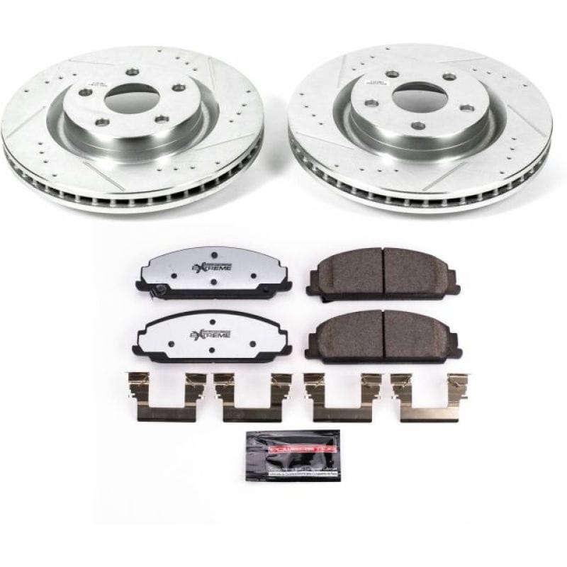 PowerStop — Z26 Street Performance Ceramic Brake Pad and Drilled & Slotted Rotor Kit