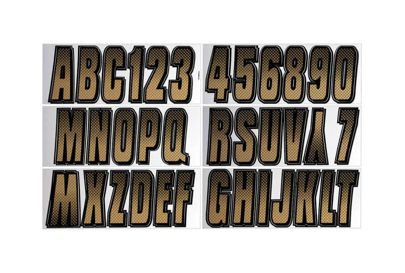 Hardline — Hardline Boat Lettering Registration Kit 3 in. - 300 Beige/Black