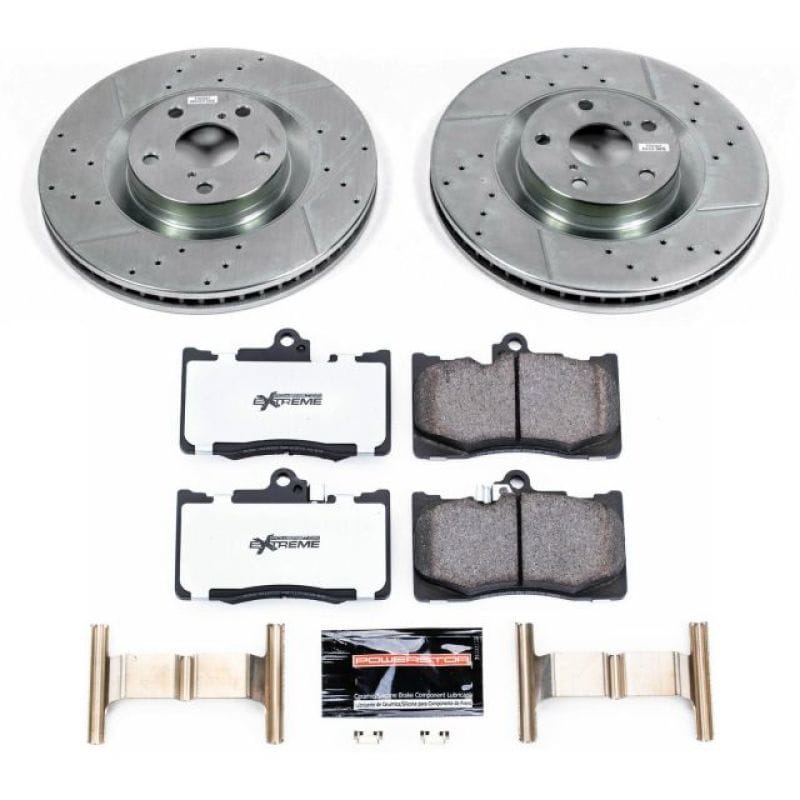 PowerStop — Z26 Street Performance Ceramic Brake Pad and Drilled & Slotted Rotor Kit