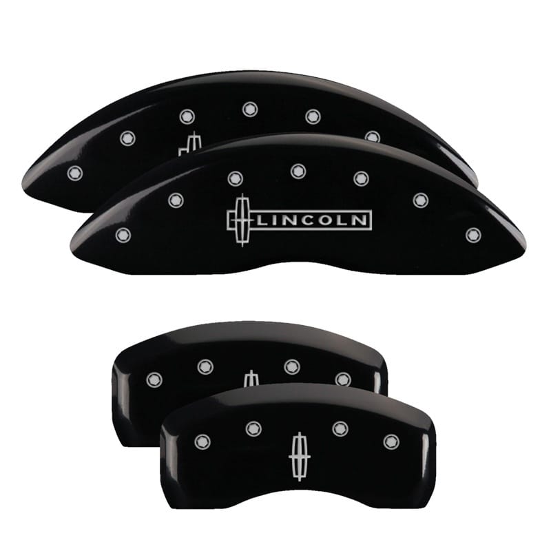 MGP — Set of 4 caliper covers, Engraved Front: Lincoln - Engraved Rear: Star logo, Bla