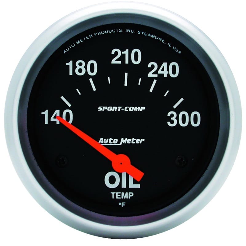 AutoMeter — GAUGE, OIL TEMP, 2 5/8", 140-300?F, ELECTRIC, SPORT-COMP