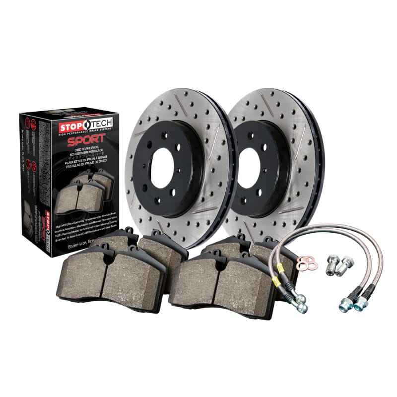 Stoptech — StopTech Sport Axle Pack; Slotted and Drilled; Rear Brake Kit with Brake lines