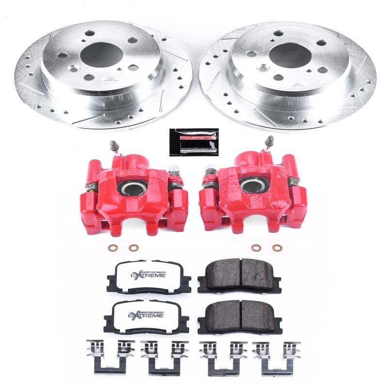 PowerStop — Z36 Truck and SUV Ceramic Brake Pad, Drilled & Slotted Rotor, and Caliper Kit