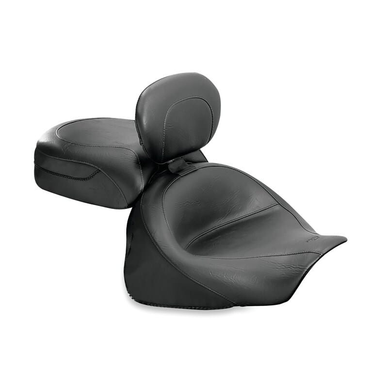 Mustang Motorcycle — Mustang 03-08 Kawasaki Vulcan 1600 Classic, 05-08 Nomad Tour 2PC Seat w/Driver Backrest - Black