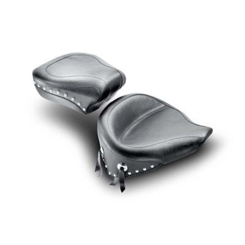 Mustang Motorcycle — Mustang 00-15 Harley Softail Standard Rear Tire Wide Touring Passenger Seat w/Studs - Black