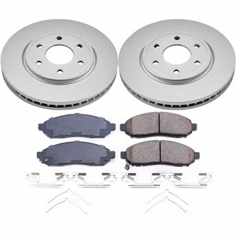 PowerStop — Genuine Geomet Coated Rotor and Low-Dust Ceramic Brake Pad Kit