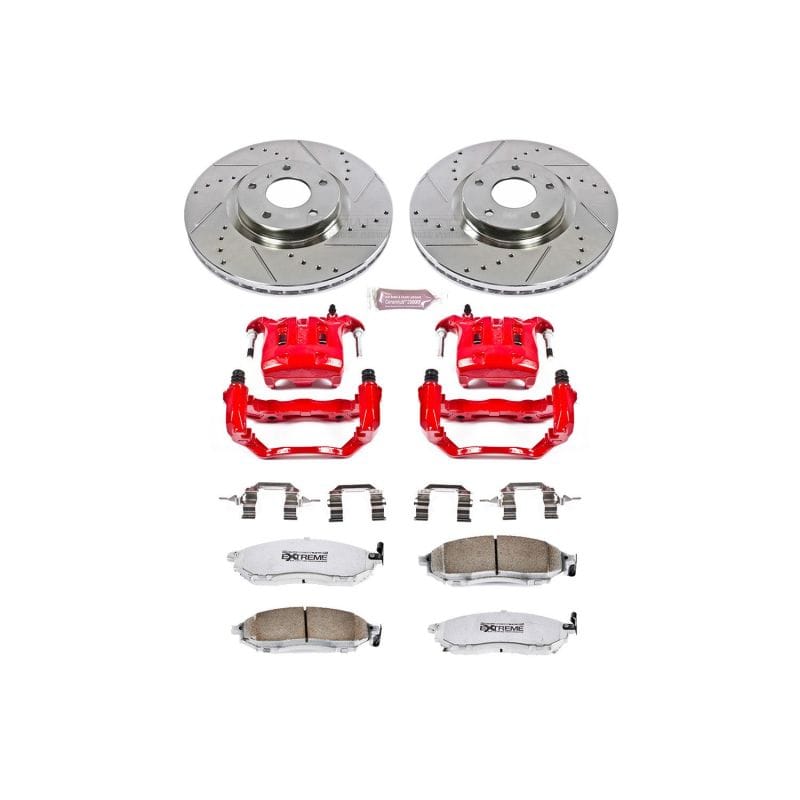 PowerStop — Z26 Street Performance Ceramic Brake Pad, Drilled Slotted Rotor, and Caliper Kit