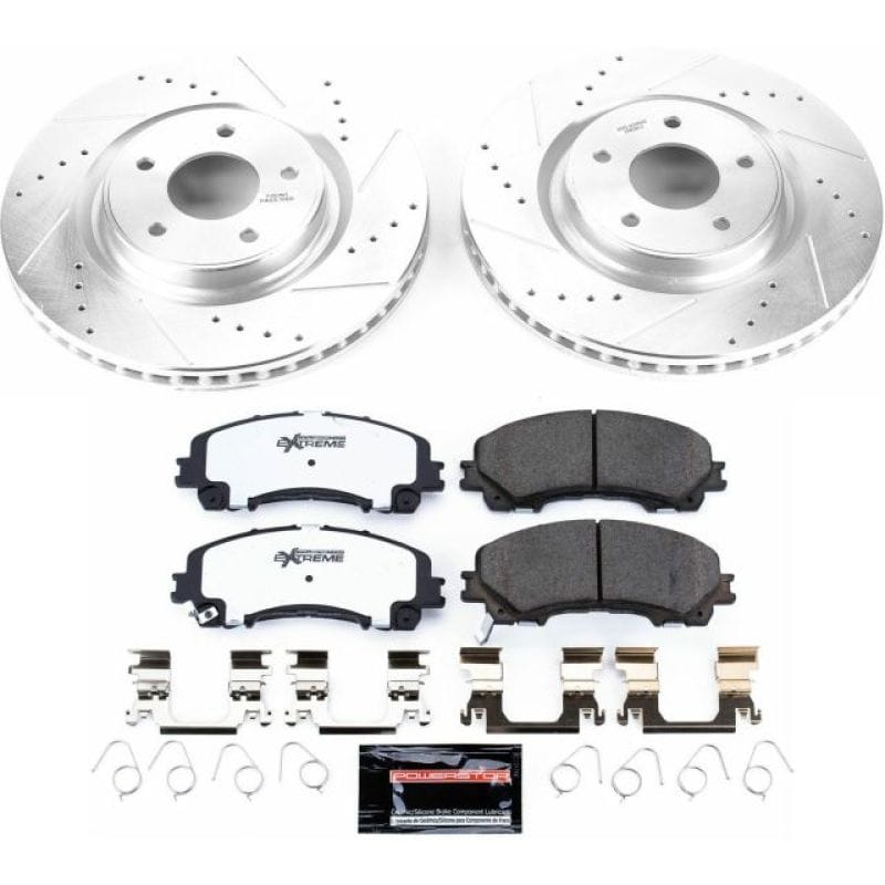 PowerStop — Z26 Street Performance Ceramic Brake Pad and Drilled & Slotted Rotor Kit