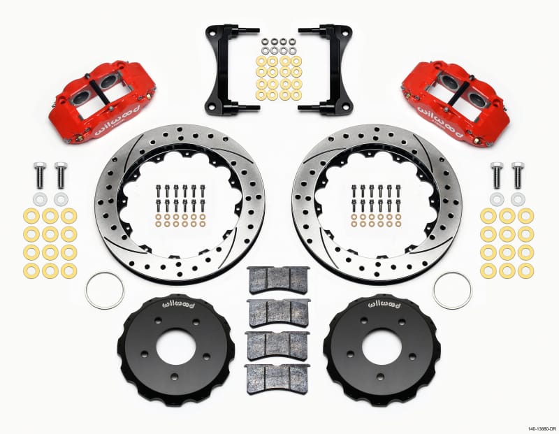 Wilwood — KIT,FRONT,JEEP JK,2007-18,FNSL6R,12.88 ROTOR,SRP,RED
