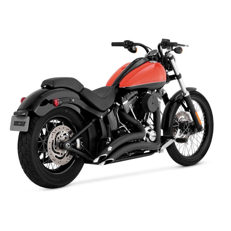 Vance and Hines — Vance & Hines HD Softail 86-17 Big Radius 2-2 Black PCX Full System Exhaust