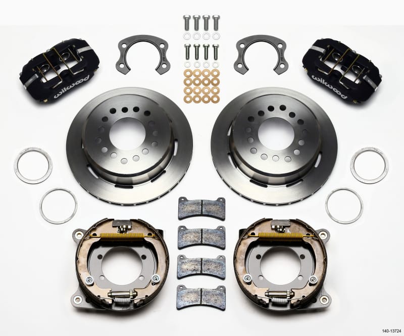 Wilwood — KIT,REAR,DISC/DRUM,FORD 8.8 SPECIAL,3.15 BRNG,2.50 OFF,1PC,BLACK POWDER COAT