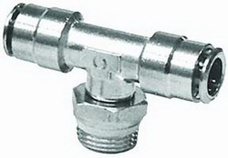 Firestone — 1/4NPT Male Branch Tee Nickel - 25 pack
Male Branch Swivel Tee Air Fitting
