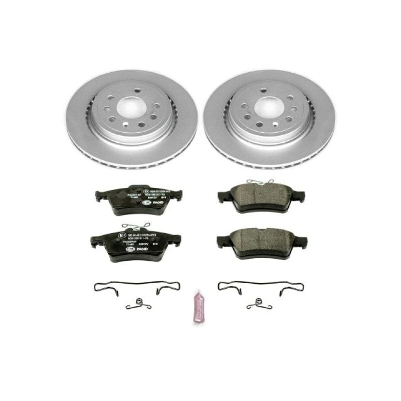 PowerStop — Genuine Geomet Coated Rotors, ECE-R90 Brake Pads + Hardware Kit