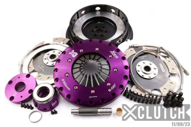 XCLUTCH — Clutch Kit Inc Chromoly Flywheel + HRB; 9" Twin Solid Ceramic Clutch Discs