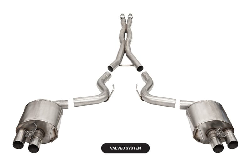 CORSA Performance — 3.0in. 304 Stainless Steel Exhaust dual rear exit exhaust system with active val