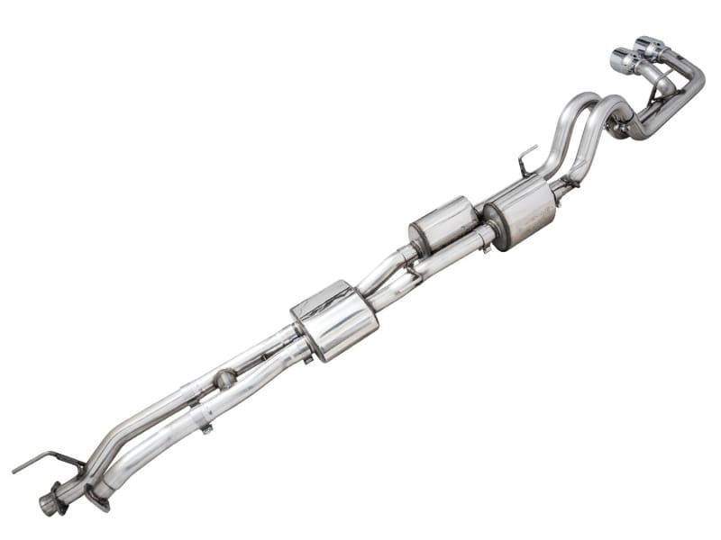 AWE Tuning — AWE 0FG Exhaust w/ BashGuard for 3rd Gen Tacoma - Dual Chrome Tips