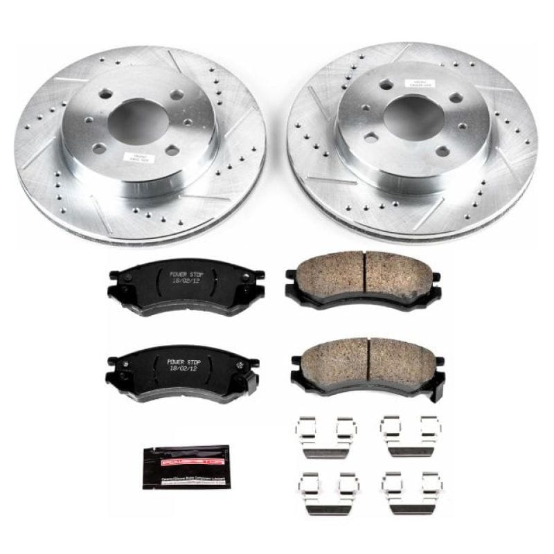 PowerStop — Z23 Daily Driver Carbon-Fiber Ceramic Brake Pad and Drilled & Slotted Rotor Kit