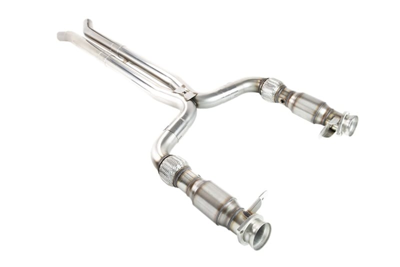 Kooks Headers — 3in. x 2-3/4in. SS Catted X-Pipe. 2015-2020 Shelby GT350. Retains OEM Mufflers.
3" x 2-3/4" SS Catted X-Pipe. 2015-2020 Shelby GT350. Retains OEM Mufflers.