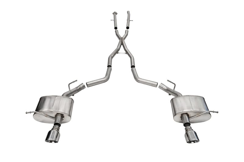 CORSA Performance — 2.5in. Dual Rear Exit Cat-Back Exhaust System with Single 4.5in. Polished Pro-Se