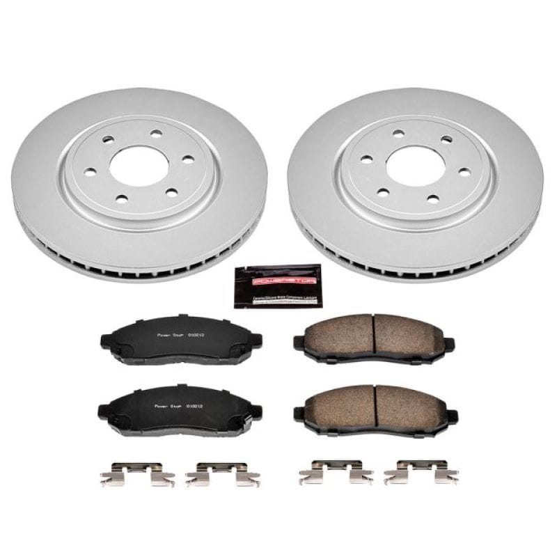 PowerStop — Genuine Geomet Coated Rotor and Low-Dust Ceramic Brake Pad Kit