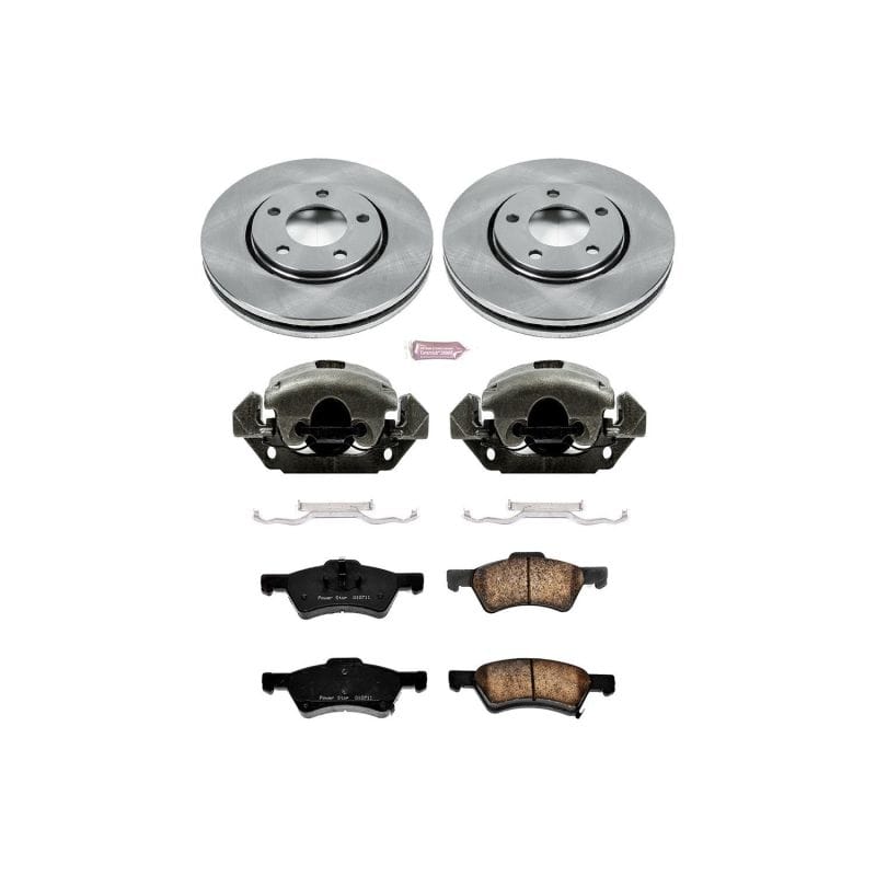 PowerStop — OE Stock Replacement Low-Dust Ceramic Brake Pad, Rotor and Caliper Kit