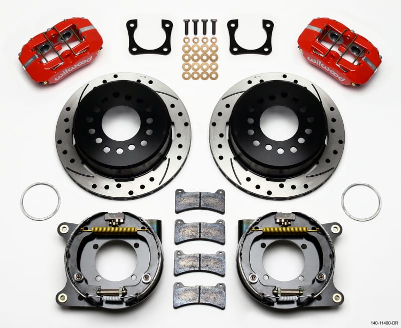 Wilwood — KIT,REAR,DISC/DRUM,12 BOLT SPECIAL,2.75/ 2.81 OFF,STAGG MT,1PC 11.00,SRP,RED