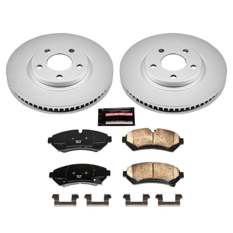 PowerStop — Genuine Geomet Coated Rotor and Low-Dust Ceramic Brake Pad Kit
