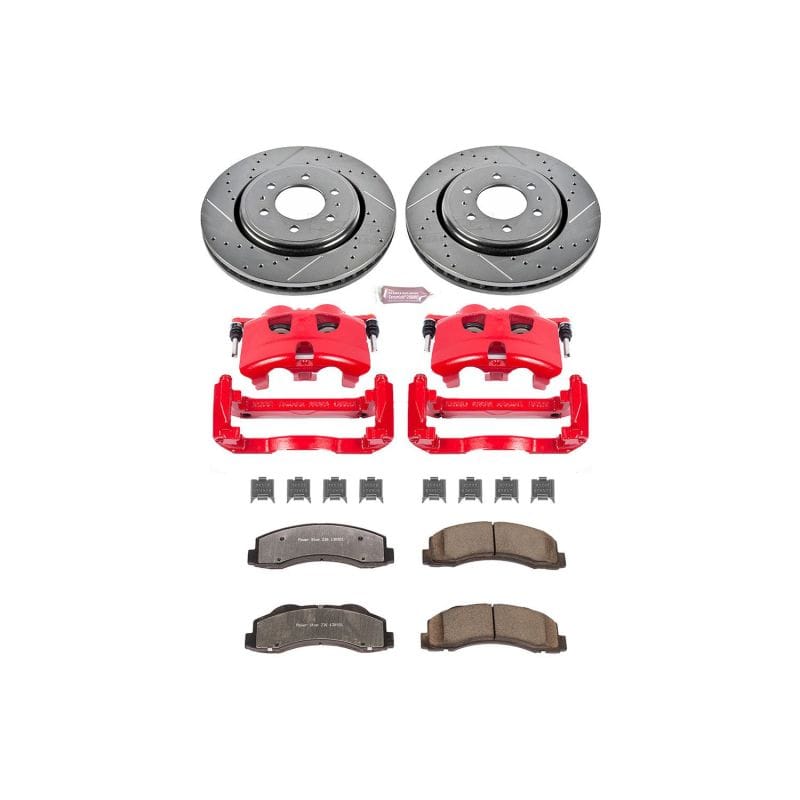 PowerStop — Z36 Truck and SUV Ceramic Brake Pad, Drilled & Slotted Rotor, and Caliper Kit