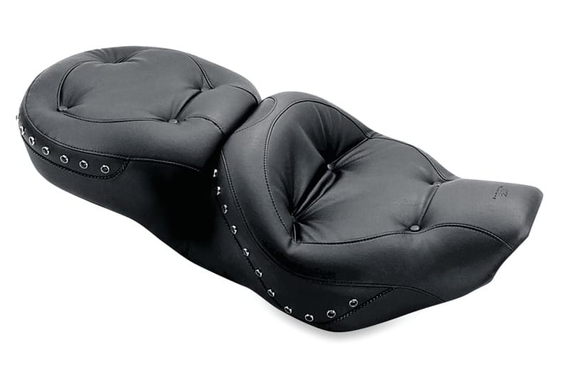 Mustang Motorcycle — Mustang 97-07 Harley Rd King, 06-07 Str Glide, 00-05 Eagle Tour 1PC Seat w/Blk Pearl Studs - Black