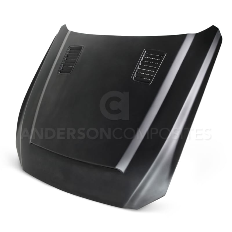 Anderson Composites — Anderson Composites 2015-2017 Ford Mustang (Excl. GT350/GT350R) Super Snake Style Hood Fiberglass