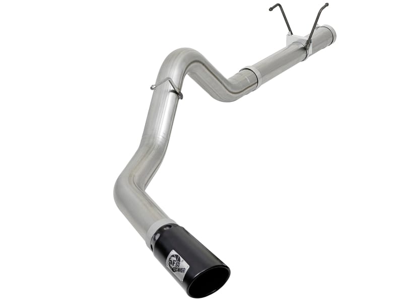 aFe — Large Bore-HD 4 IN 409 Stainless Steel DPF-Back Exhaust System w/ Black Tip
