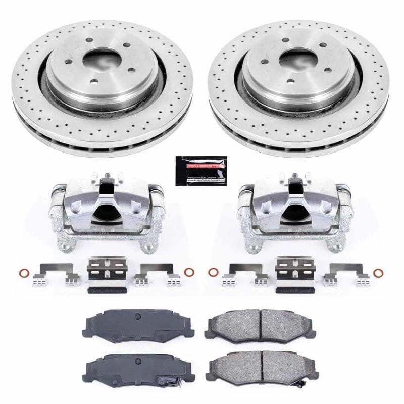 PowerStop — OE Stock Replacement Low-Dust Ceramic Brake Pad, Rotor and Caliper Kit