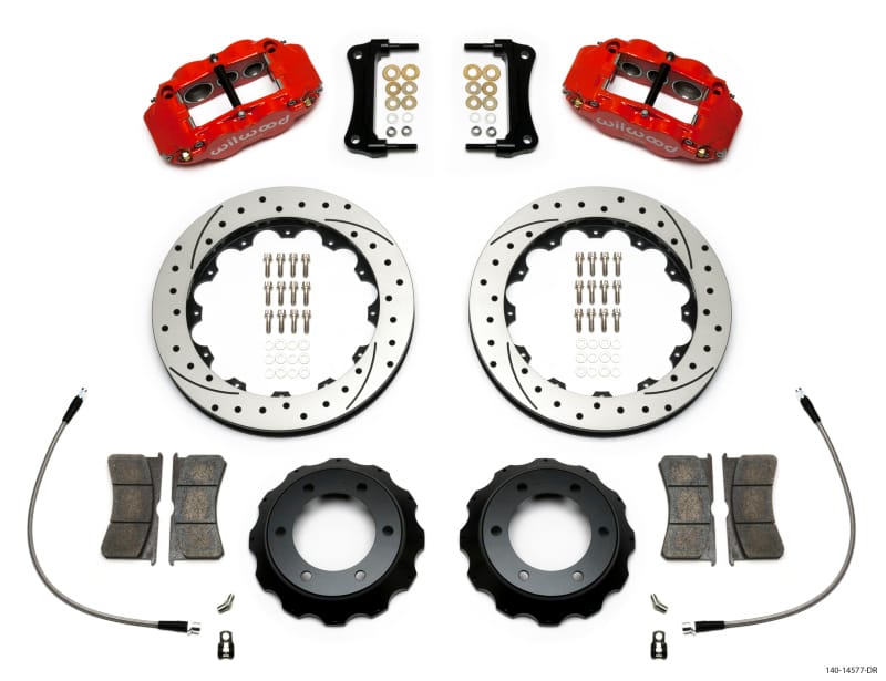 Wilwood — KIT,FRONT,TACOMA,05-15,FNSL6R,12.88 ROTOR,DRILLED,RED,W/LINES