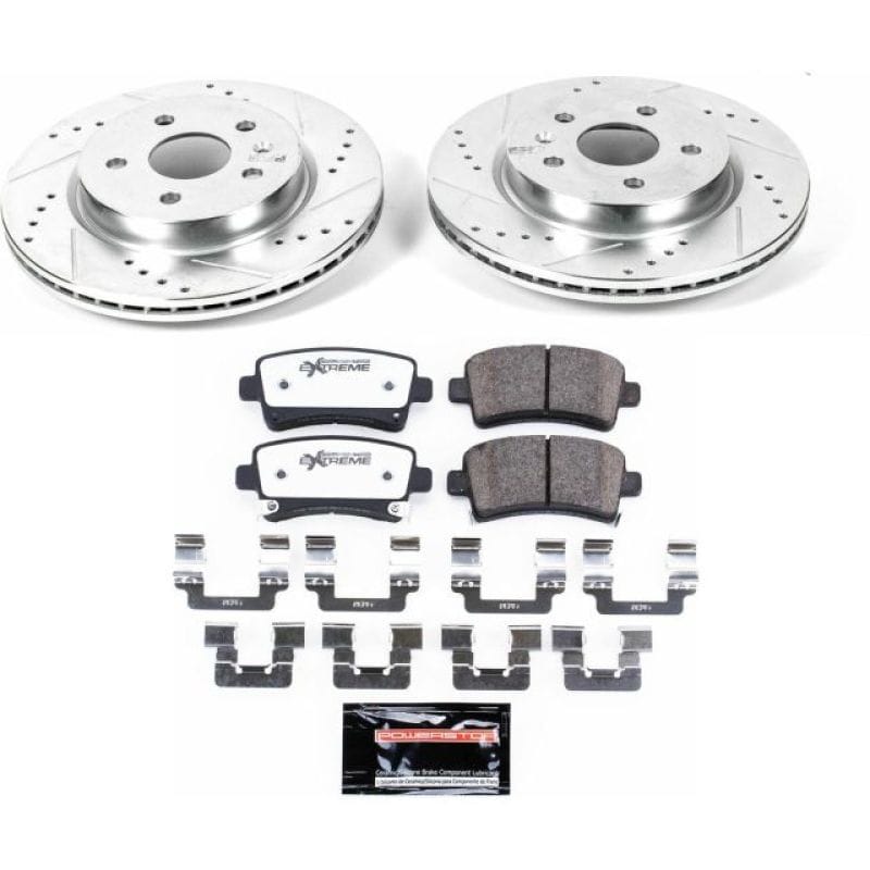 PowerStop — Z26 Street Performance Ceramic Brake Pad and Drilled & Slotted Rotor Kit