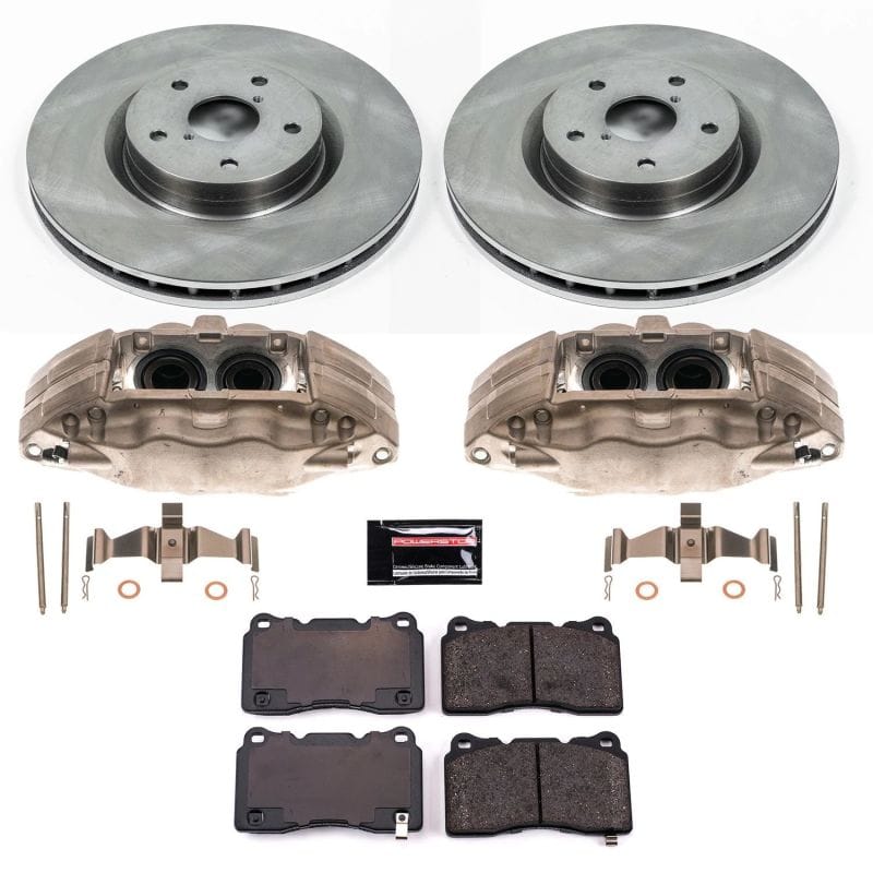PowerStop — OE Stock Replacement Low-Dust Ceramic Brake Pad, Rotor and Caliper Kit
