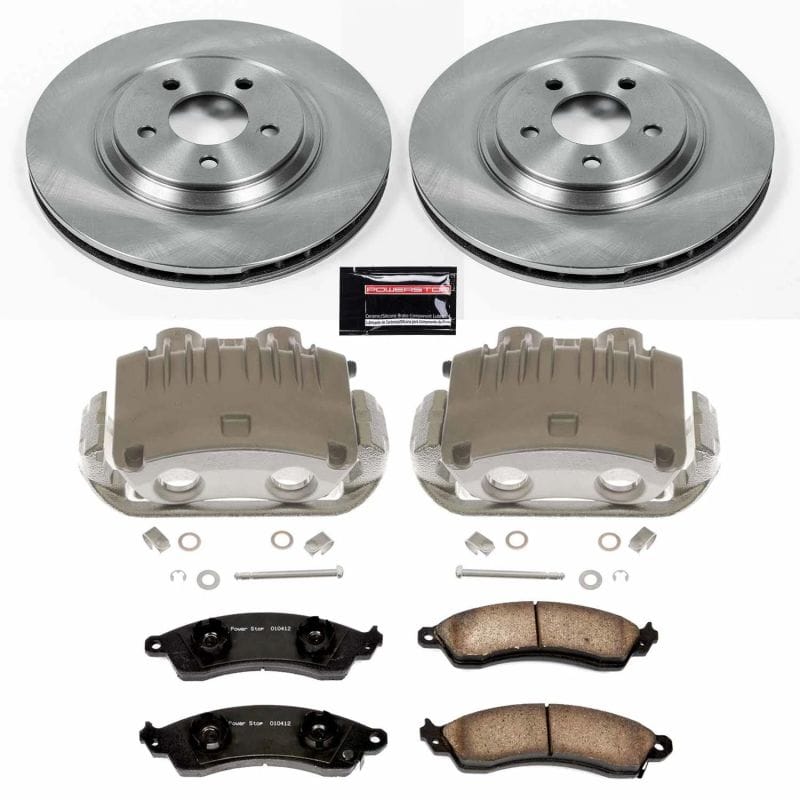 PowerStop — OE Stock Replacement Low-Dust Ceramic Brake Pad, Rotor and Caliper Kit