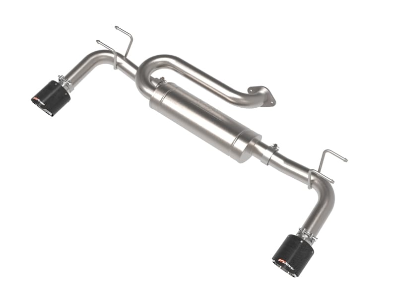 aFe — Takeda 2-1/2 IN 304 Stainless Steel Axle-Back Exhaust System w/ Carbon Tip