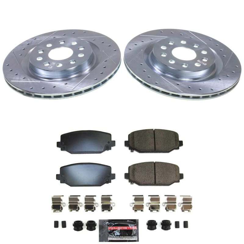 PowerStop — Z23 Daily Driver Carbon-Fiber Ceramic Brake Pad and Drilled & Slotted Rotor Kit