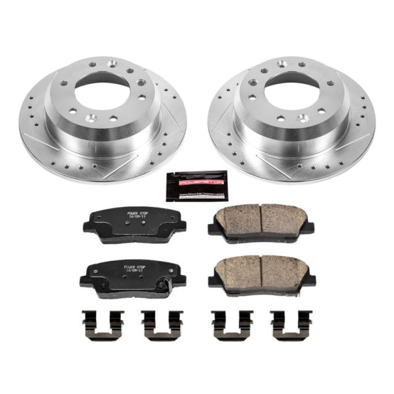 PowerStop — Z23 Daily Driver Carbon-Fiber Ceramic Brake Pad and Drilled & Slotted Rotor Kit