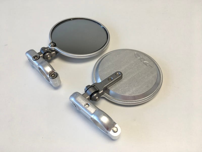CRG Constructors — CRG Hindsight Folding 3 in. Round Bar-End Mirror Left - Silver
