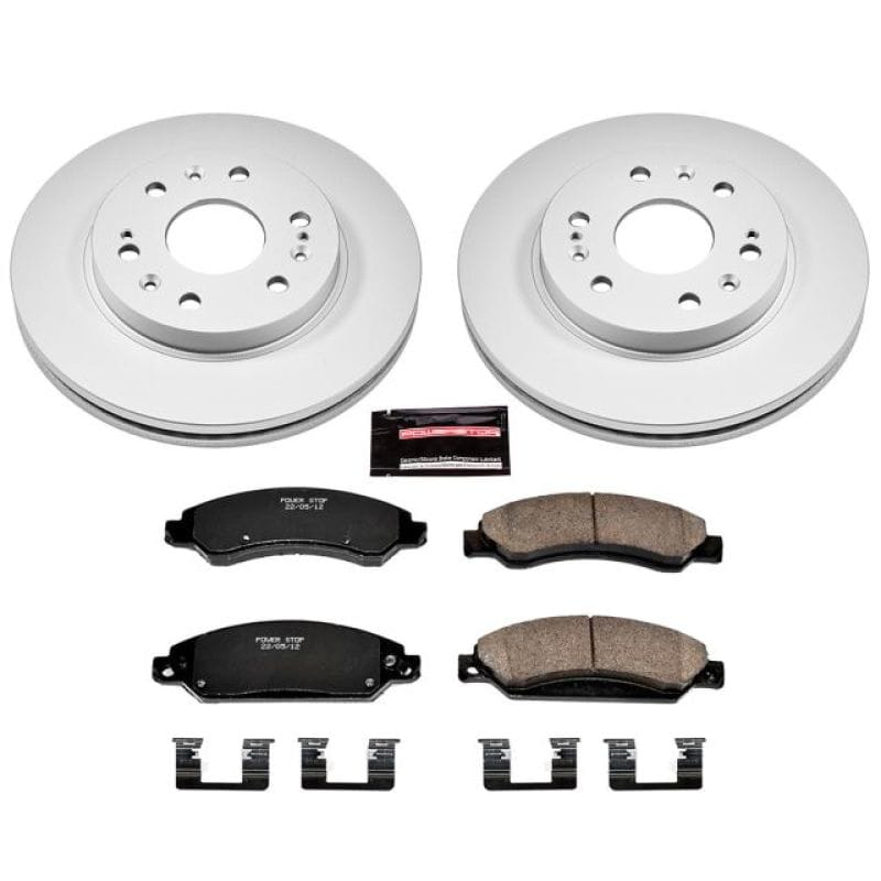 PowerStop — Genuine Geomet Coated Rotor and Low-Dust Ceramic Brake Pad Kit