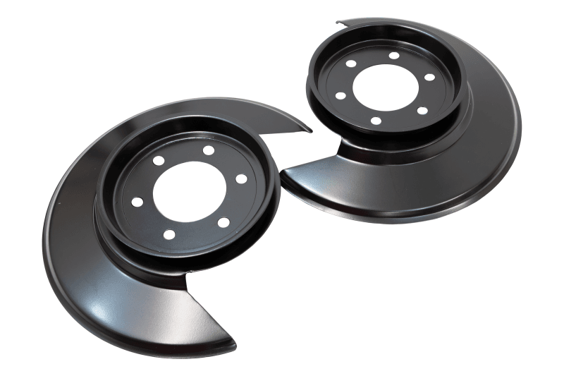 Kentrol — Kentrol 55-83 Jeep CJ Disc Brake Dust Cover Jeep Black Powdercoat Stainless